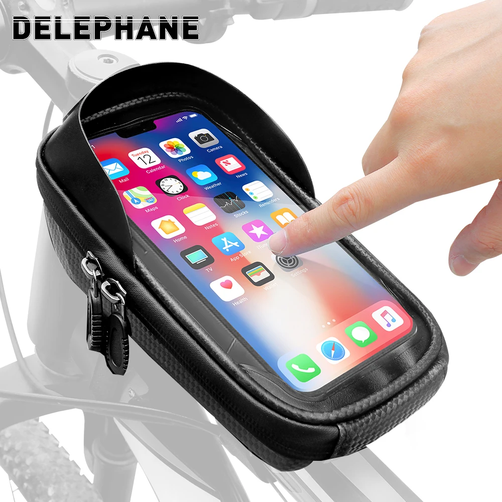 

Waterproof Bicycle Phone Bag Touch Screen Bicycle Front Frame Bag Bike Phone Mount Bag For iPhone 11 XS Max XR 8 7 Plus