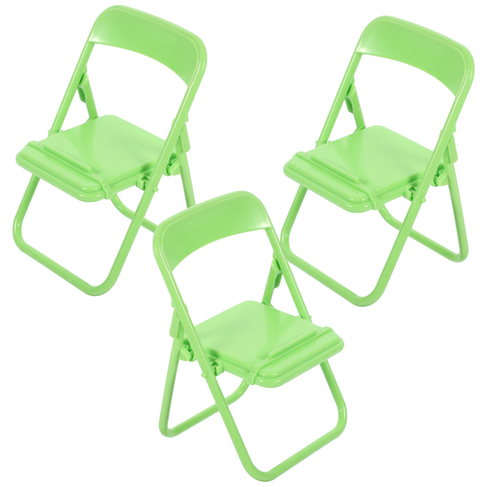 

3 Pcs Dollhouse Chair Miniature Figurines Folding Beach Lounge Statuette Adorable Furniture Adornment Plastic Child Collapsible