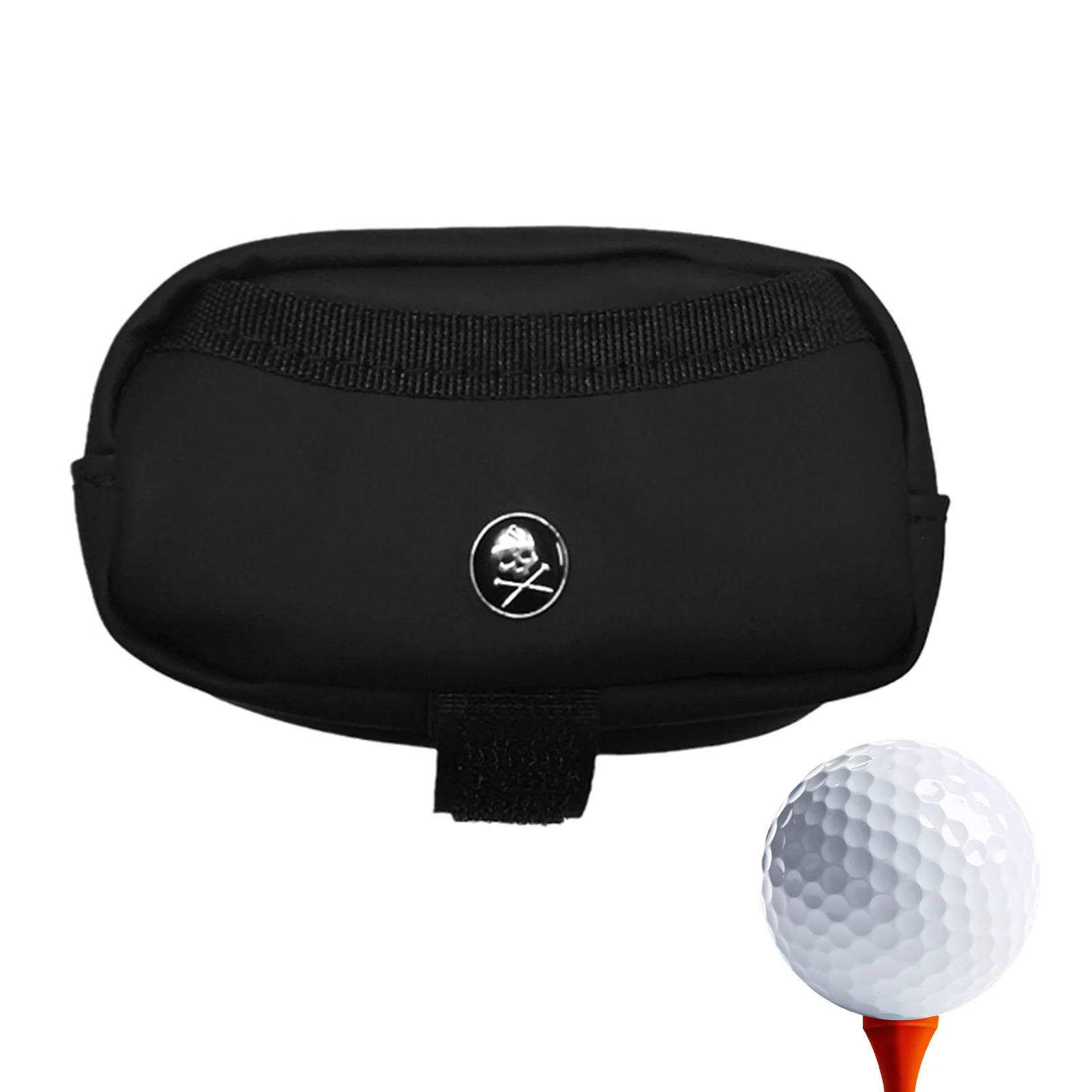 

Skull Crossbones Golf Bag Mini Portable Golf Ball Pouch Compact PU Golf Ball Carrying Bag For Golfer Caddy Women Men Gift
