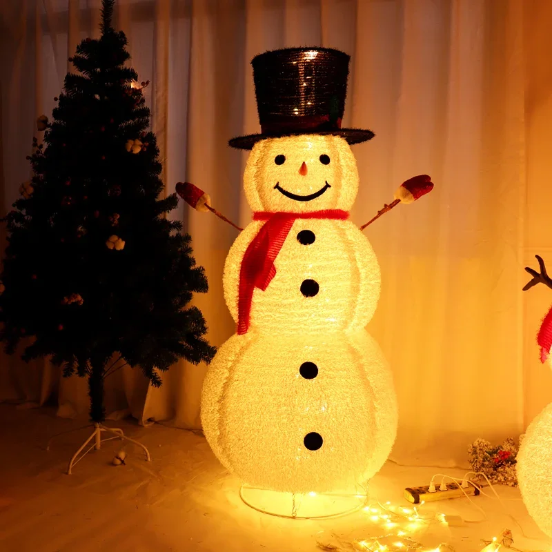 Christmas snowman props shopping mall hotel New Year's Day tree scene retractable luminous three-dimensional lights