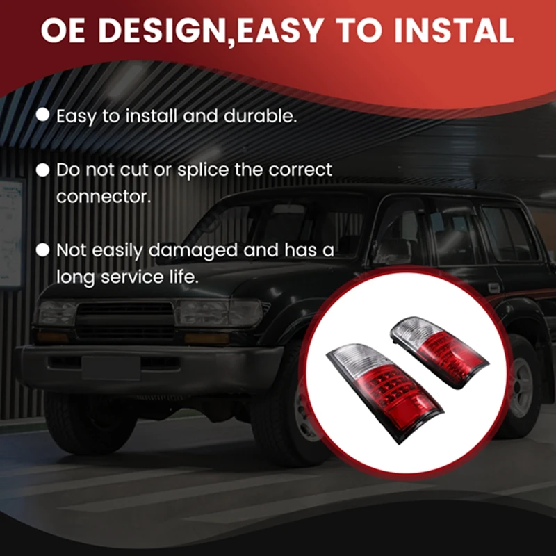 1 пара автомобильных задних светодиодных стоп-сигналов для Toyota Land Cruiser Prado LC80/FJ80/4500