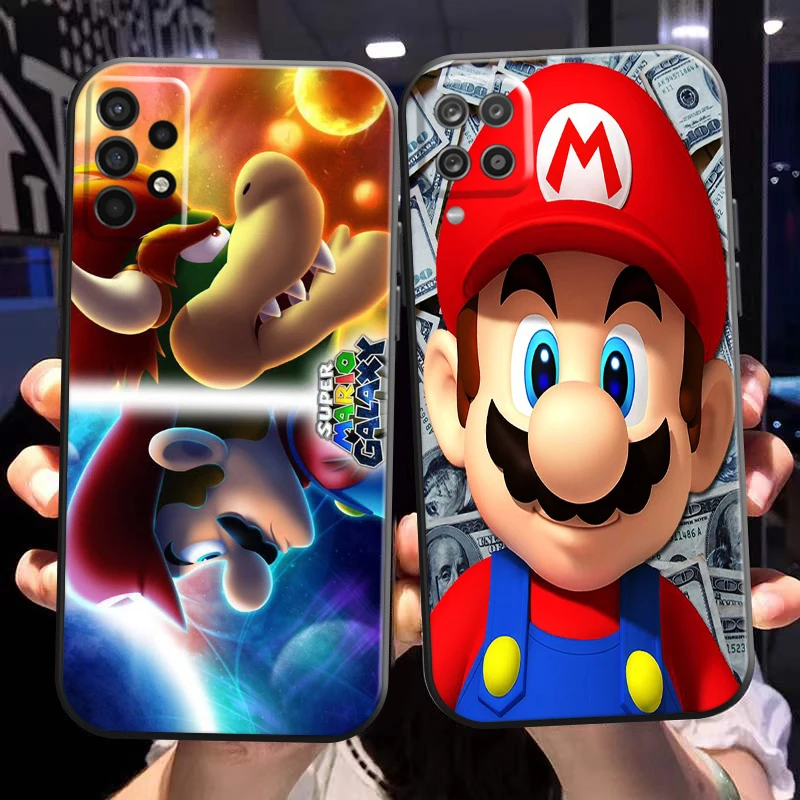 

Cute Super Mario Bros Phone Case For Samsung Galaxy A02 A11 A12 A20 A21 A21S A22 A31 A32 A51 A52 A70 A71 A72 5G TPU Black