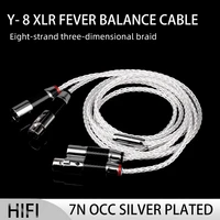 1 pair hifi xlr cable 7n occ silver plated audio cable with top grade carbon fiber xlr 3pins plug for audio mixer amplifiers