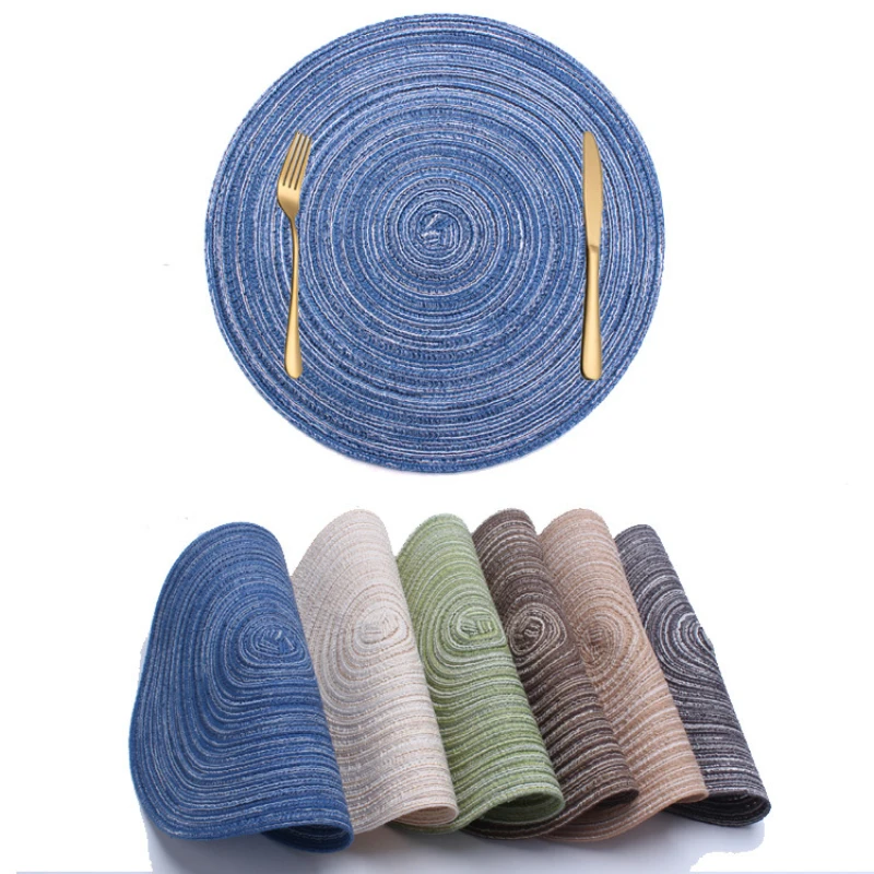

8/10/12 pcs Table placemats for table mat Ramie Insulation Pad Placemats Linen Non Slip Table Mats Home Decoration Pad Coaster