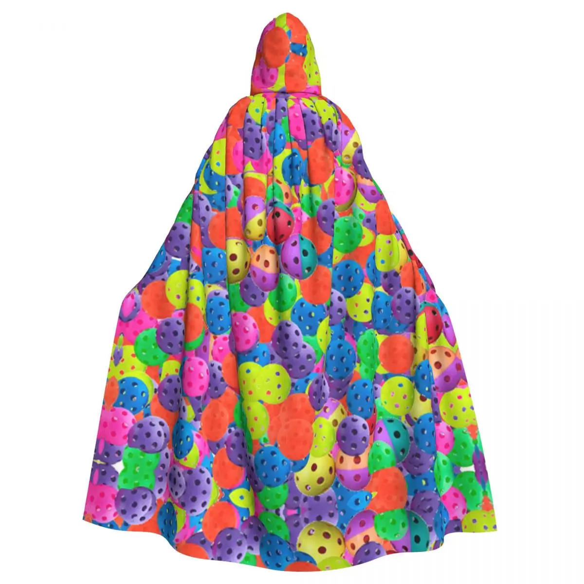 

Плащ унисекс с капюшоном и шариками для взрослых, длинный костюм ведьмы для косплея