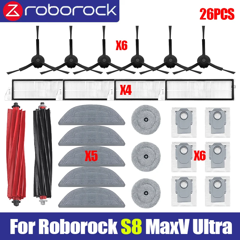 

Roborock S8 MaxV Ultra аксессуары робот-пылесос основная боковая щетка Hepa фильтр швабра мешки для пыли запасные части