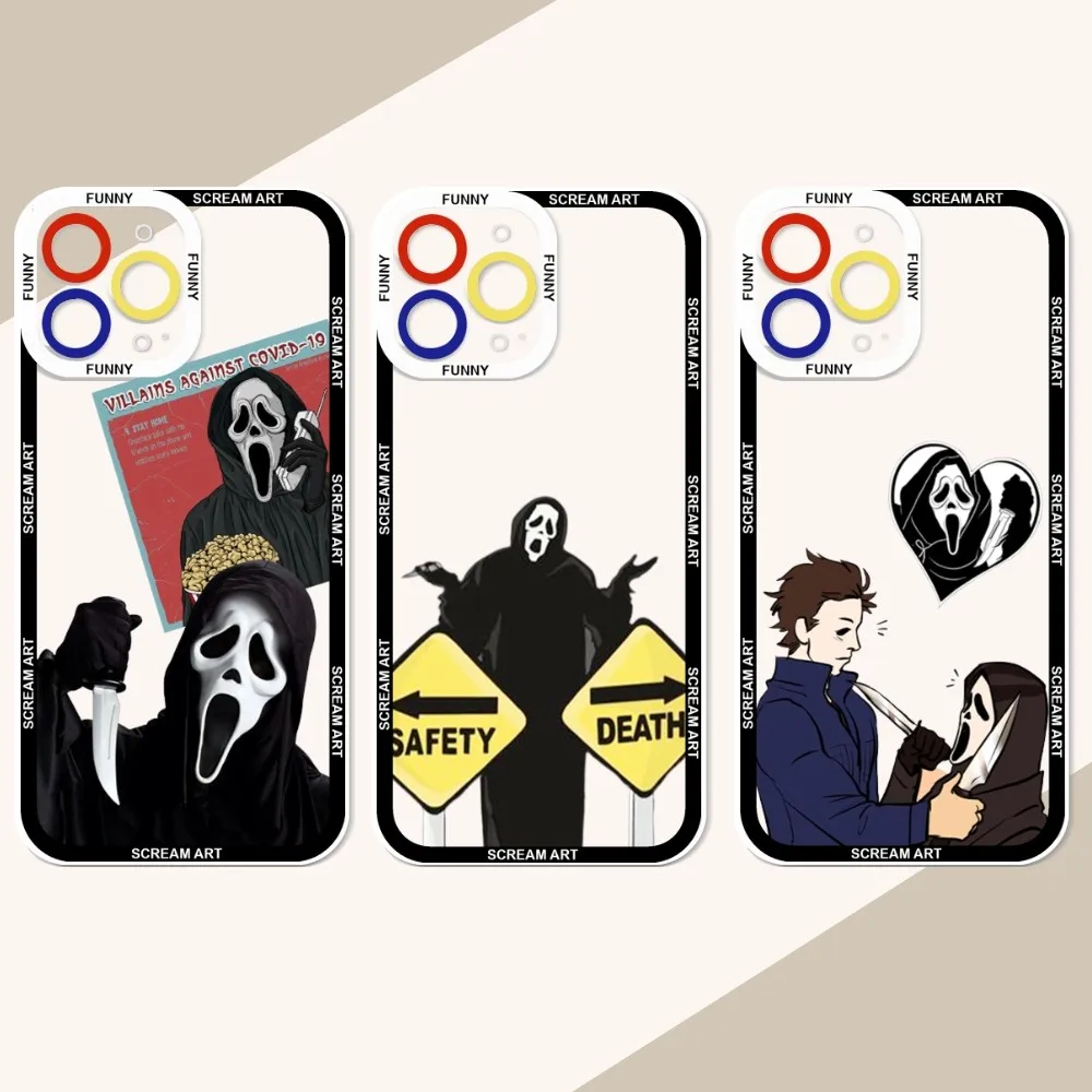 

Ghostface Horror Scream Art Phone Case For IPhone 12 11 13 14 Pro Max XR XS Max X SE2020 7 8 Plus Case