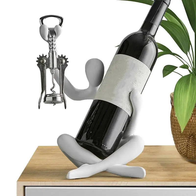 Держатель для бутылки вина Декоративная смола с открывалкой бутылок Вешалка