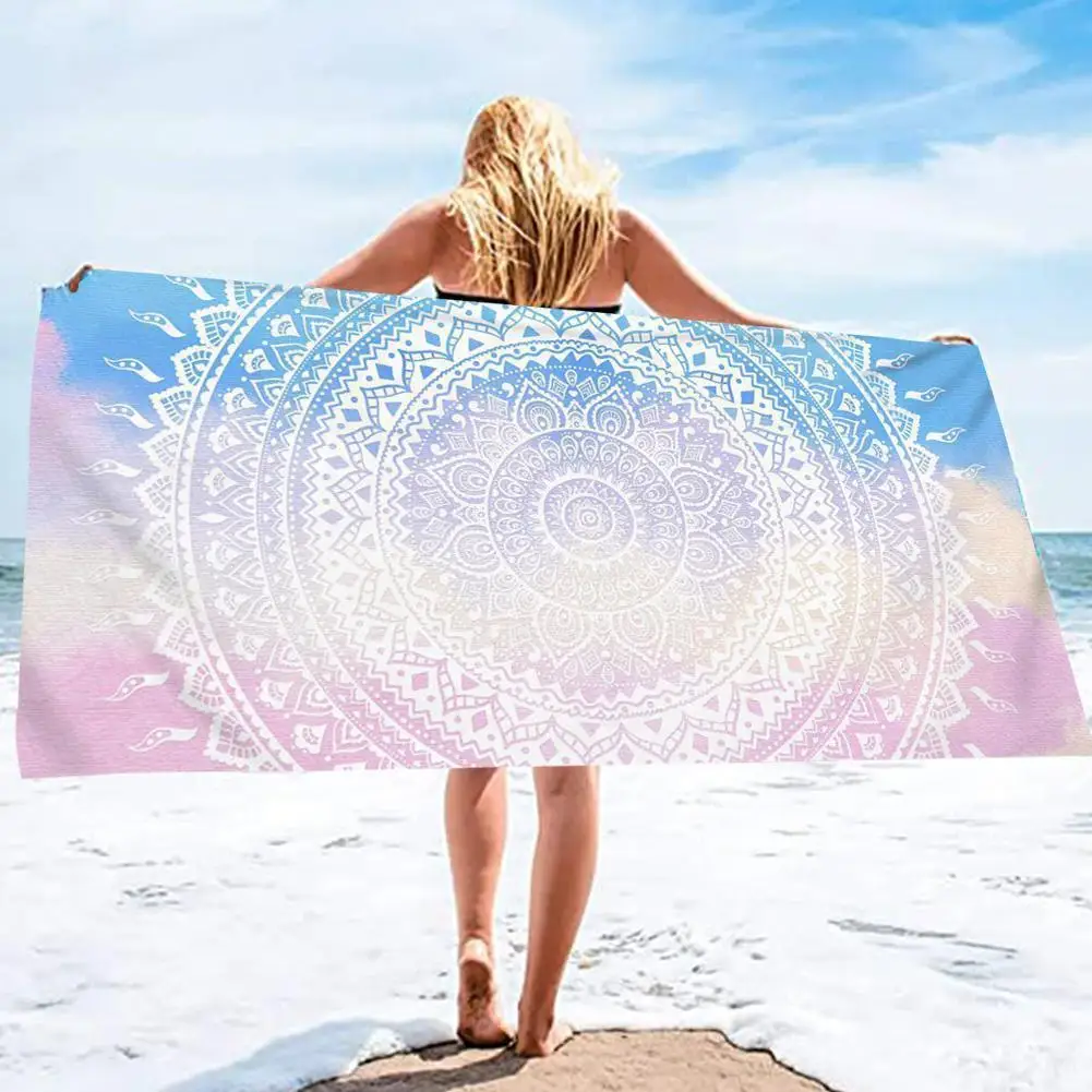 Print Square Quick-dry Bath Towel Camping 70x140cm Outdoor Carpet Swimming Picnic Accessories Towels M A7r5