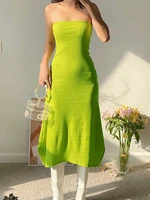 new summer fashion sexy women sleeveless chest wrap dresses high waist package hip female clothes casual slim solid streetwear
