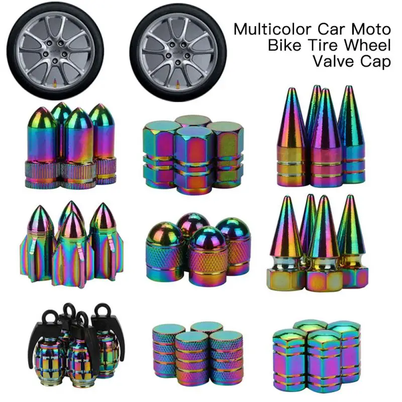 

Aluminum Alloy Dustproof Waterproof Car Tire Valve Stem Caps Universal Stem Covers Multicolor Car Moto Bike Tire Wheel Valve Cap
