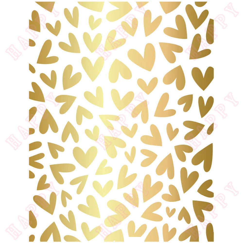 

Metal Cutting Hot Foil Valentine's Day Fluttering Hearts A2 Cover Plate DIY Scrapbooking Paper Craft Diary Decoration Handmade