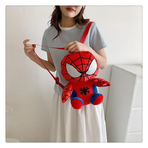 Детский плюшевый рюкзак «Человек-паук», милый аниме мультяшный рюкзак для детского сада, путешествий, уличная сумка, плюшевая кукла для детей, подарки на день рождения и Рождество