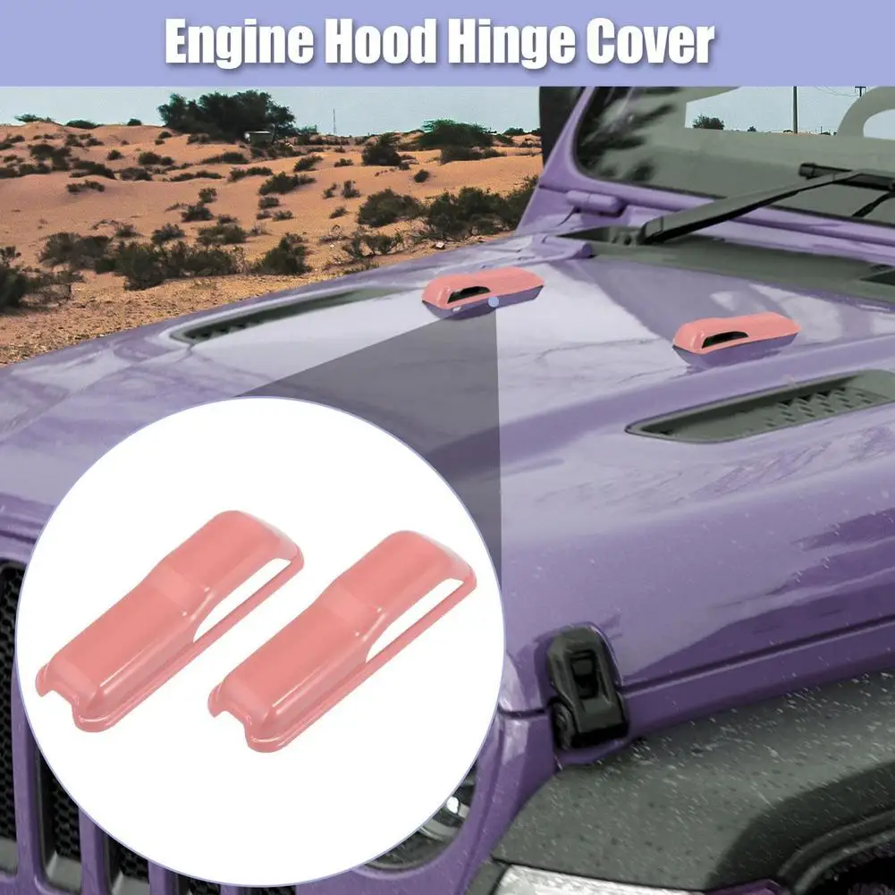 

2pcs Car Engine Hood Cover Trim Stickers Auto Exterior Decoration Modified Parts Compatible For Jl / Jt