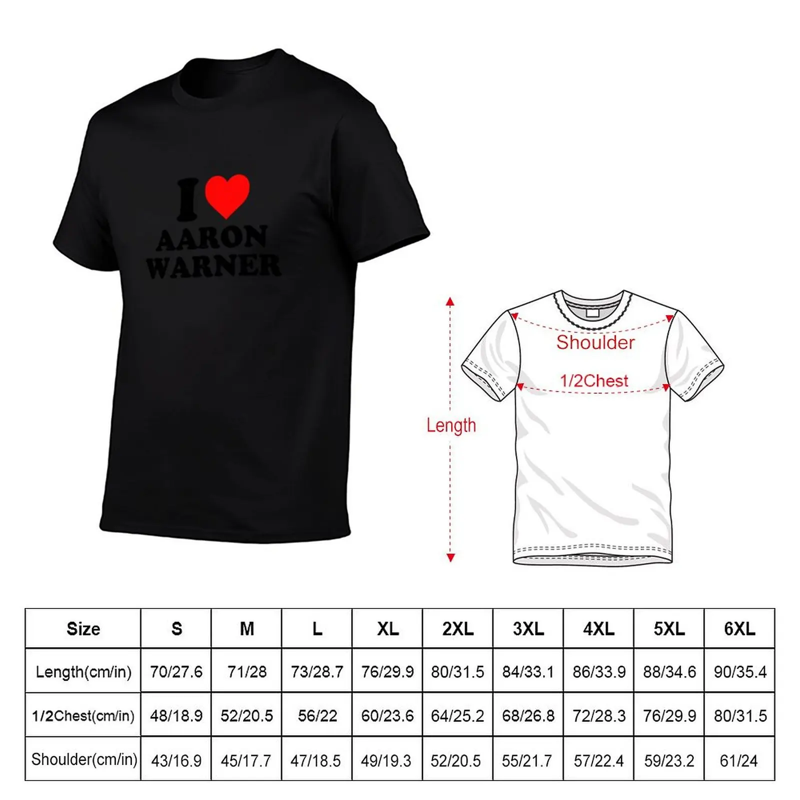 Футболка i love aaron Warner, однотонная, стандартного кроя (art.: 3920dbecd33ad) - 3920dbecd33ad