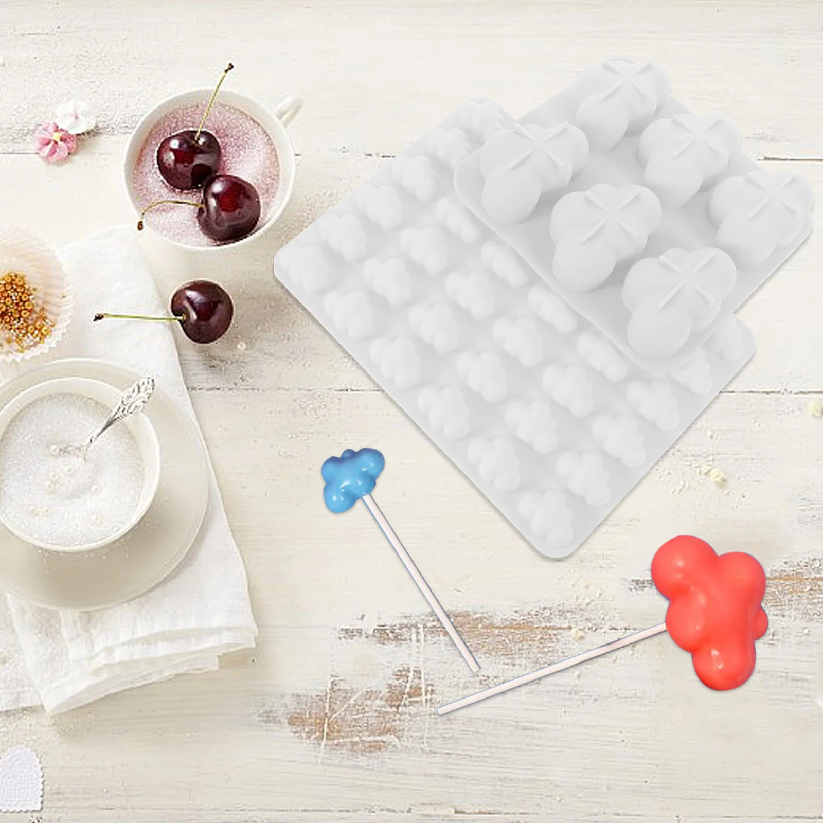 

2Pcs Cloud Shape Silicone Mold 3D Fondant Cake Food Jelly Ice Cube Making Mold