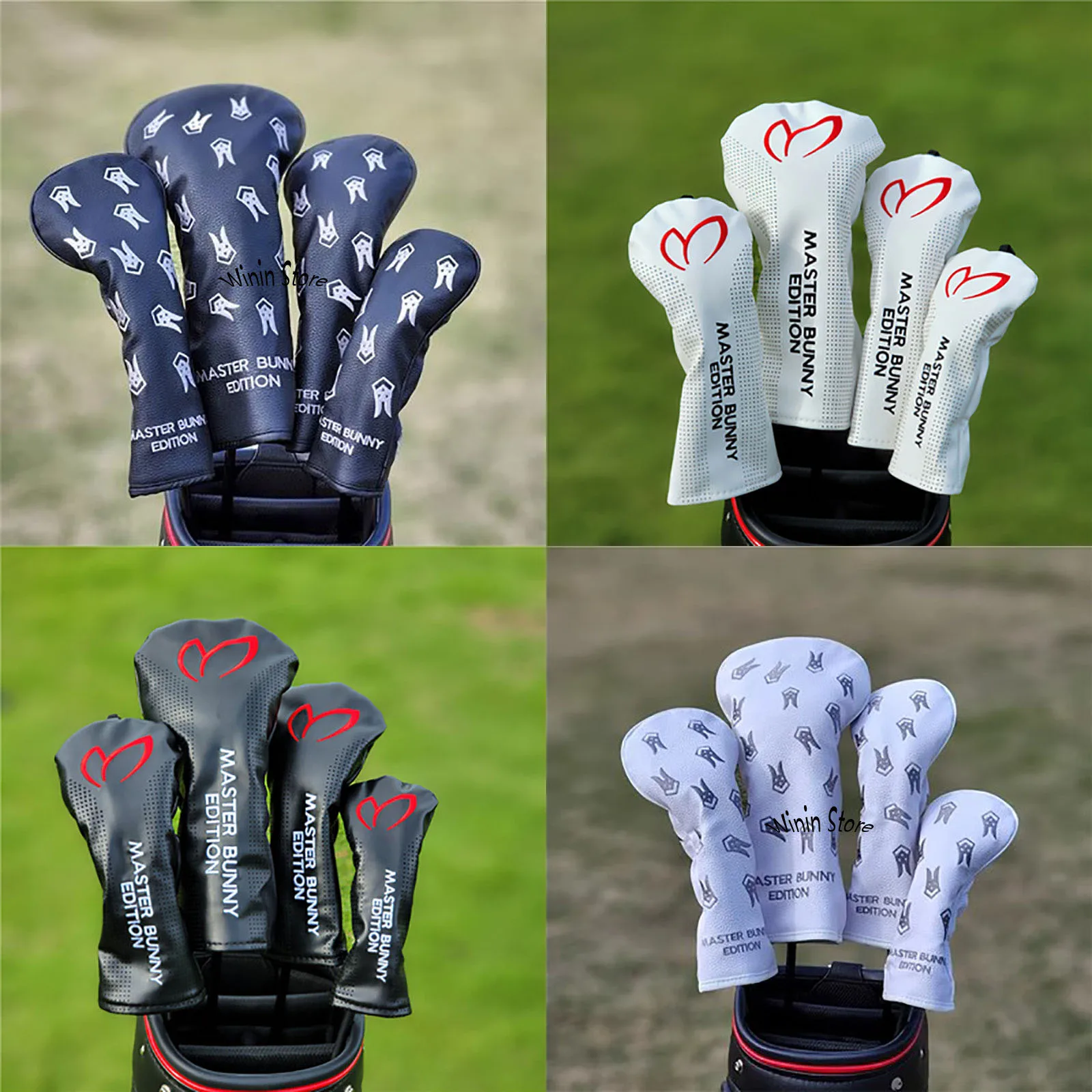 Woods Headcovers Covers For Driver Fairway Hybrid 135h Clubs Set Heads Pu Leather Unisex Protector Golf  Accessories