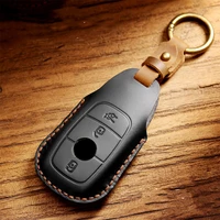 genuine leather car key case for mercedes e c glc gle class a200 c260l c300l e300l e350 car key protector holder handmade cover