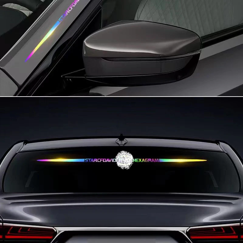 

Colorful Reflective Laser Car Decoration Stickers Cool Car Door Body Waterproof Sunscreen Decals Car Logo Refit Stickers