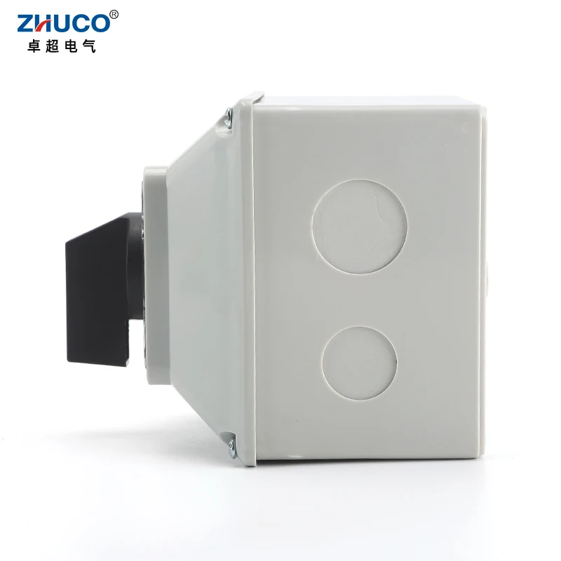 Фото ZHUCO SZW26/LW26-32 32A 3-позиционный 2-фазный 8-винтовый автоматический универсальный переключающий поворотный кулачковый переключатель с водонепроницаемой коробкой №4