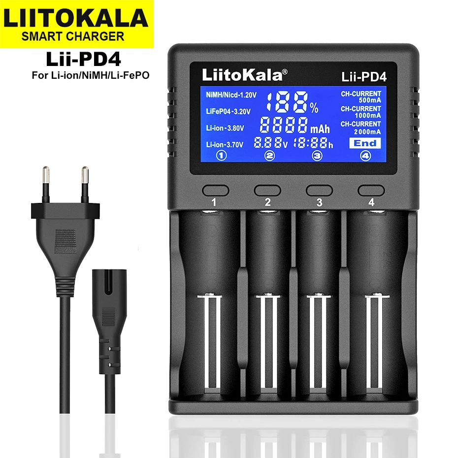 

Зарядное устройство Liitokala для 18650 26650 18650 21700 AA AAA батарей