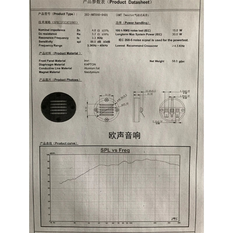 Высокочастотный громкоговоритель HIFI AMT-40