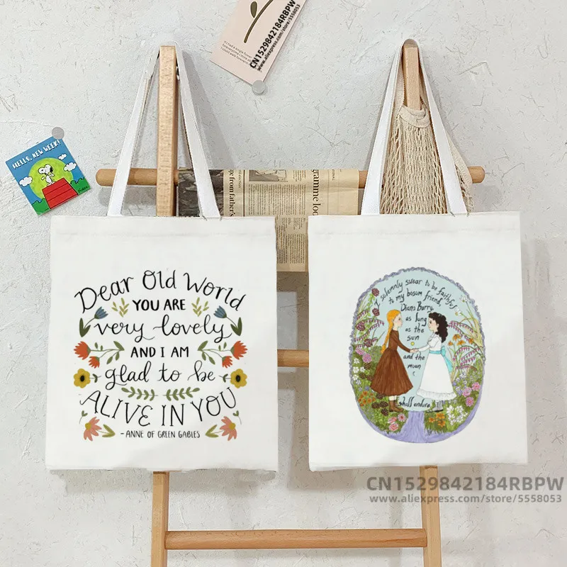 

Холщовая Сумка-тоут Anne Shirley для женщин, мультяшный ужас для девушек, вместительный модный подарок для учеников