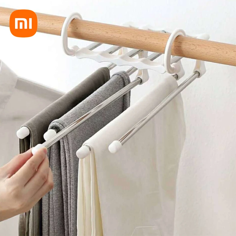 

Xiaomi домашняя Многофункциональная вешалка для брюк, органайзер для одежды, регулируемая стойка для хранения брюк, шкаф-органайзер, вешалка д...