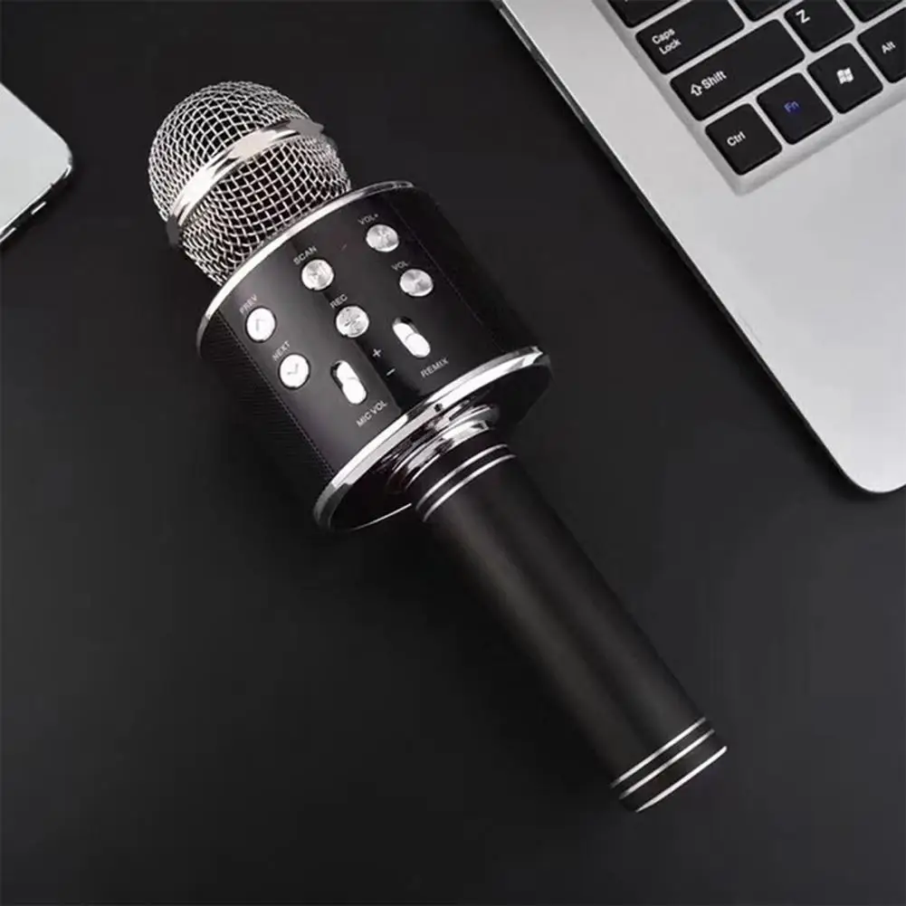 

Practical Prevent Blow-out Widely Compatible Bluetooth-compatible Handheld Portable Speaker Home KTV Player for Singing