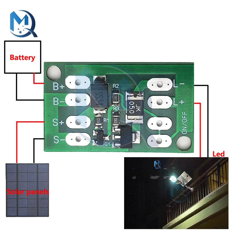 

Solar generator Charge Controller Auto Light Control Circuit Switch Lithium Battery Charge Board Diy Courtyard Small Street Lamp