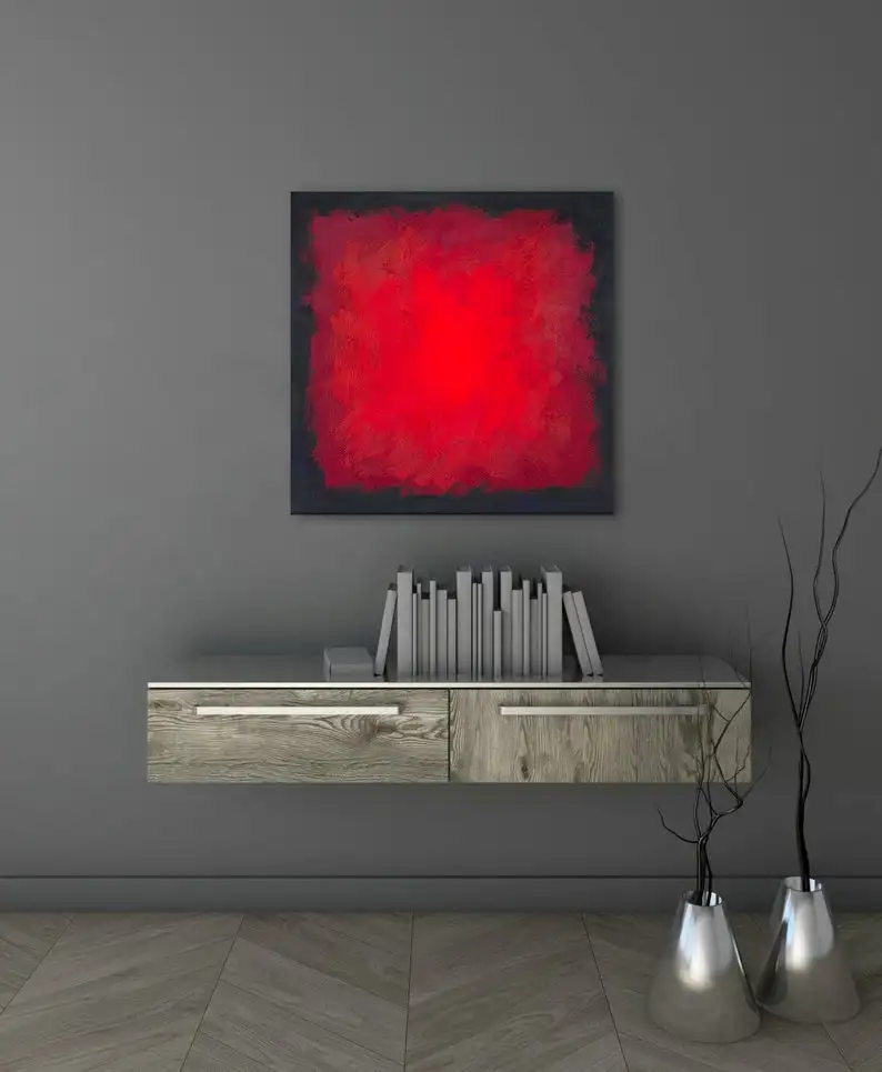 

Color field painting Abstract Red Painting Rothko inspired art Rothko style painting minimalist red black painting expressionist