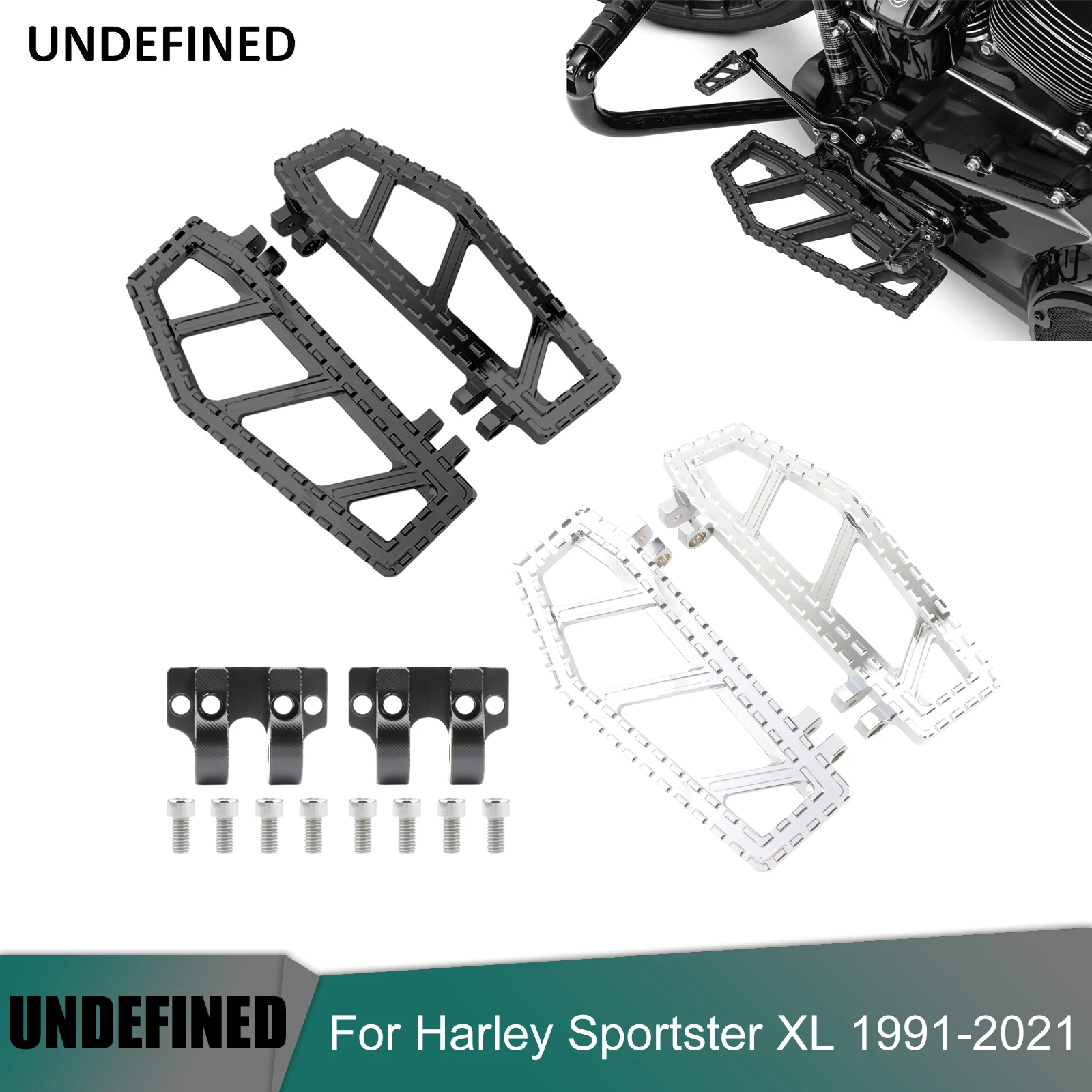 

Motorcycle Front Footrests Large Foot Pedal FootPegs For Harley Touring Rroad King Softail FLST Dyna FLD