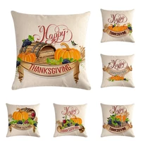 4545 cm cotton linen cushion cover thanksgiving pumpkin pattern throw pillow home sofa decorative pillowcase pillowcover zy857