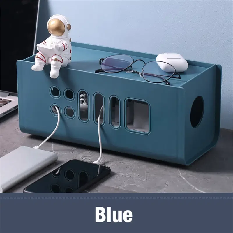 

Cable Management Box - Plastic Cord Organizer Box To Hide Power Strips - Cable Organizer Box For Surge Protector