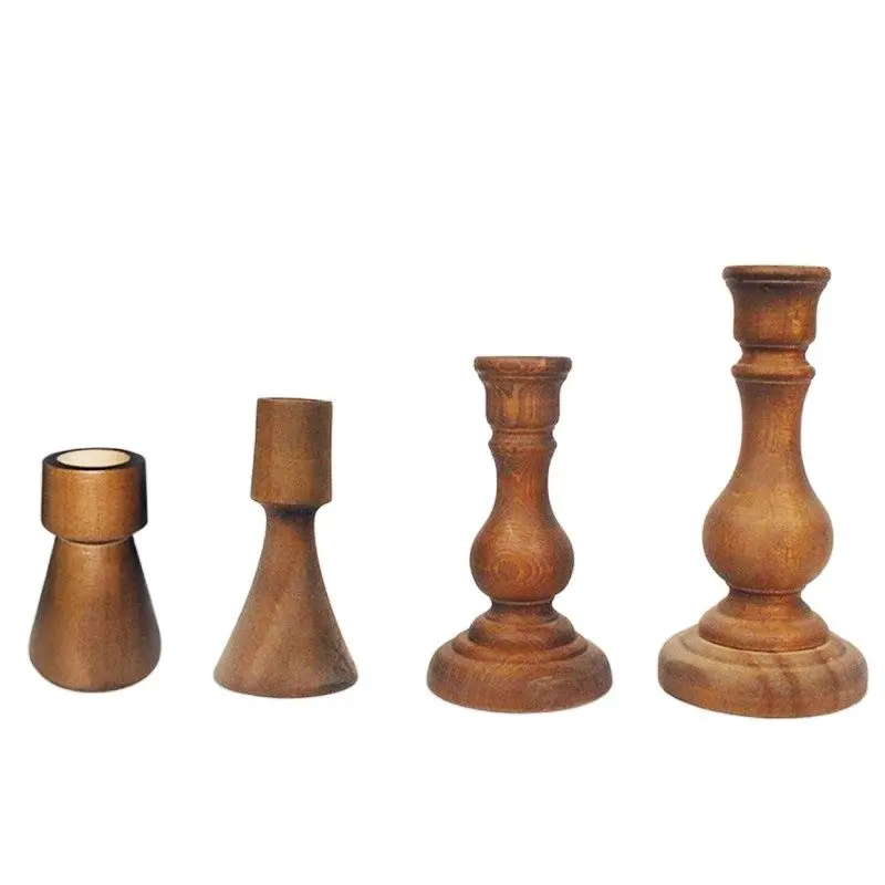 9/11/13/17cm Retro Wooden Candle Stands