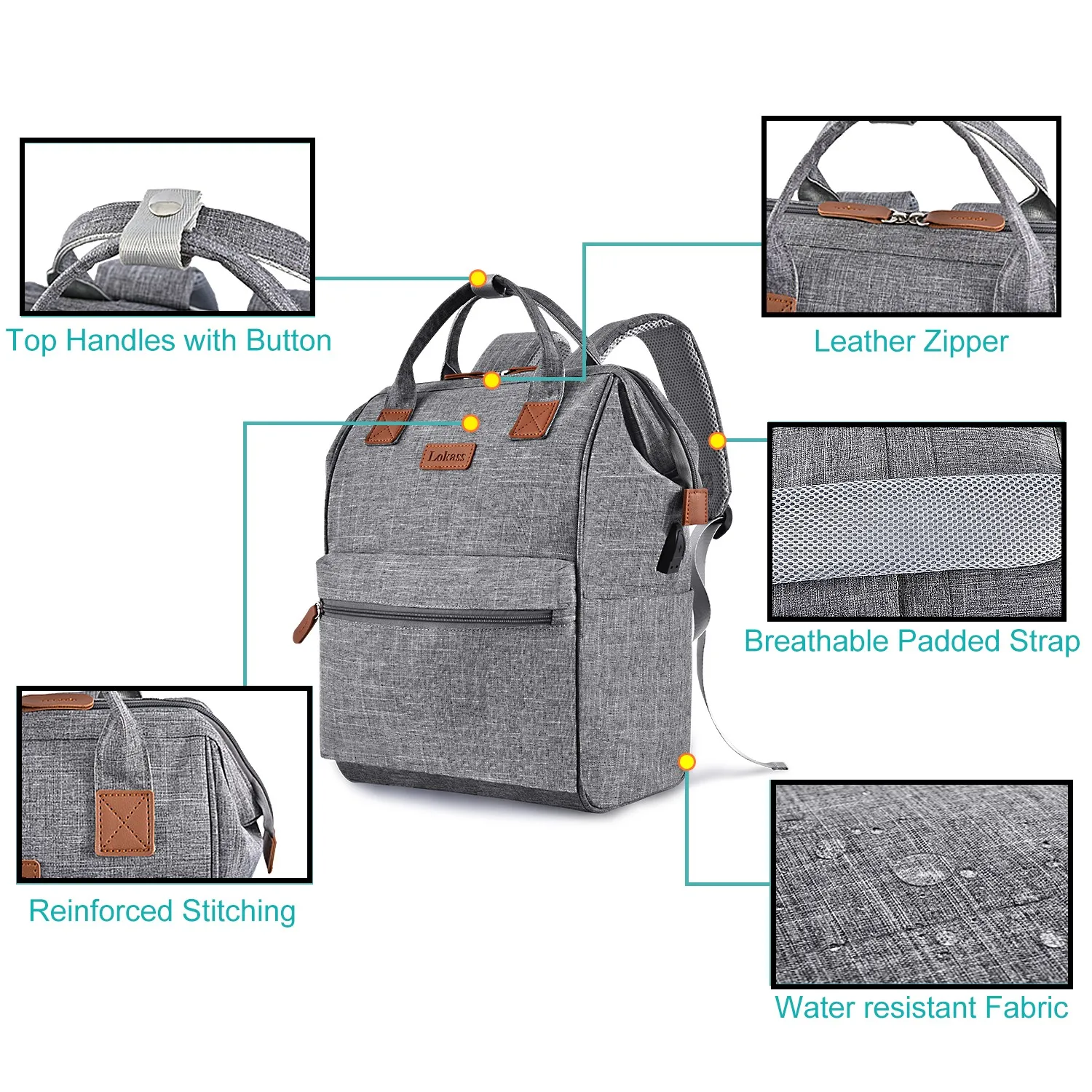 Laptop Backpack Bags Work Backpack Flight Approved 15.7 in Laptop Purse Waterproof Travel Back Pack with USB Charging Port for M