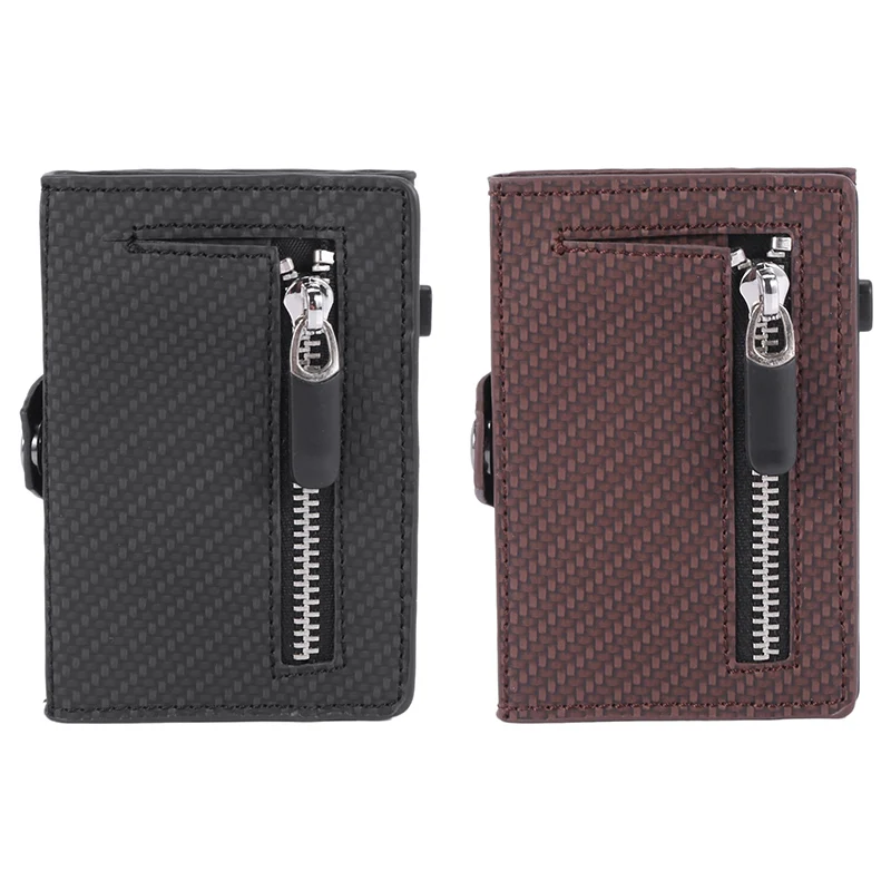 

Purse RFID Card Holder Button Coin Wallet Fashion Wallet Men Slim Wallet Anti-Theft Card Case