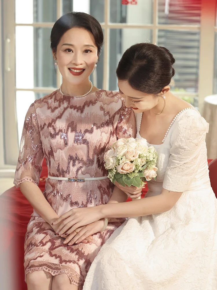 

Высококачественное облегающее летнее свадебное платье Xi бабушки для маленьких и молодых мам