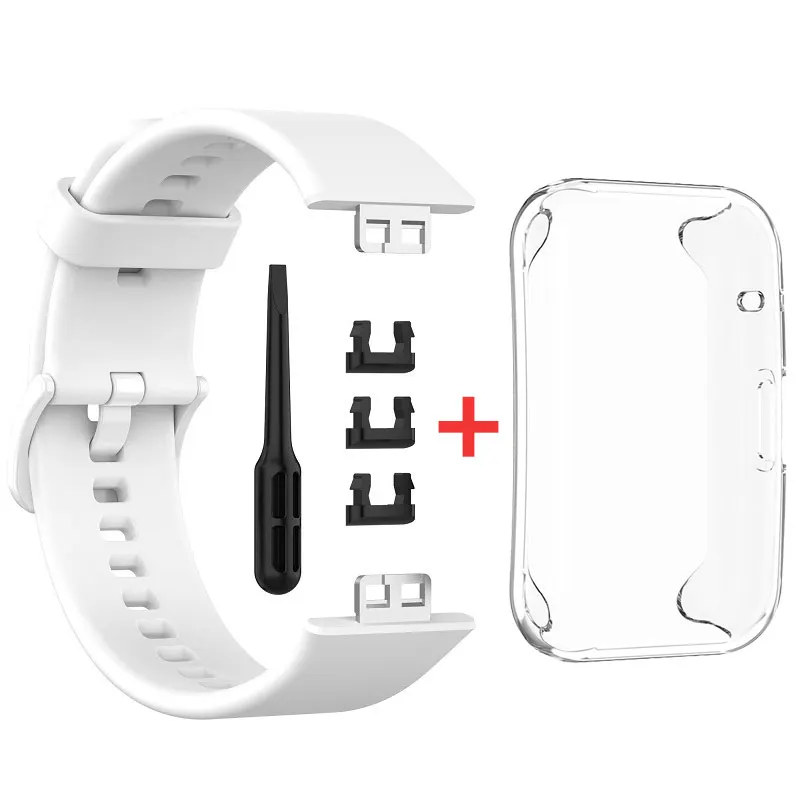 Silicone Strap + Protective Cover For Huawei Watch Fit Tpu Bracelet Protector Case Shell+Sport Watch Band For Huawei Fit band