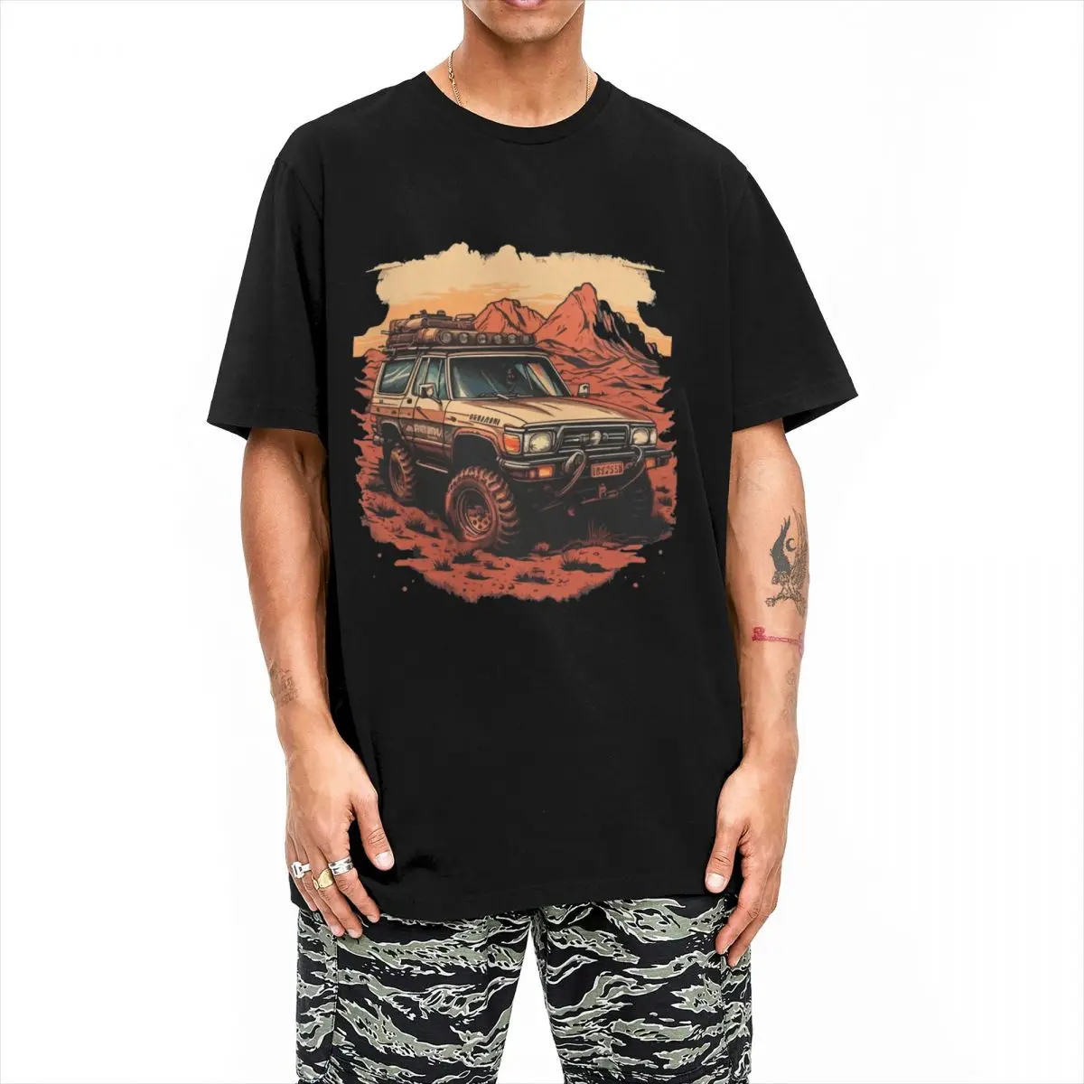 Футболка Land Cruiser FJ80 для мужчин и женщин винтажная Всесезонная тенниска из чистого