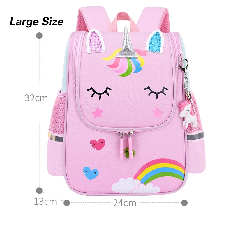 Pink Unicorn Girl School Bags Child Nylon Waterproof Printing Backpack Kid Kindergarten Student Cute Boys Children's Schoolbag