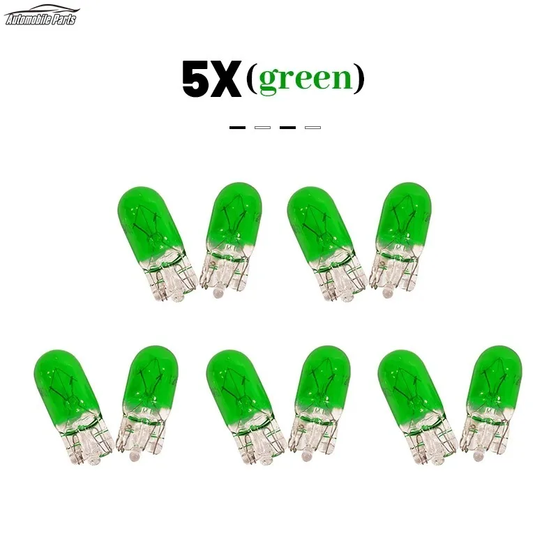 10 шт. 501 W5W XENON T10 Glass 12В 5 Вт W2.1x9.5d однонитевая многоцветная автомобильная лампа