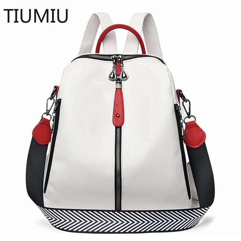 

Новинка 2021, женский простой рюкзак TIUMIU из высококачественной искусственной кожи, модный школьный рюкзак для девочек, Классический трендовый дорожный рюкзак