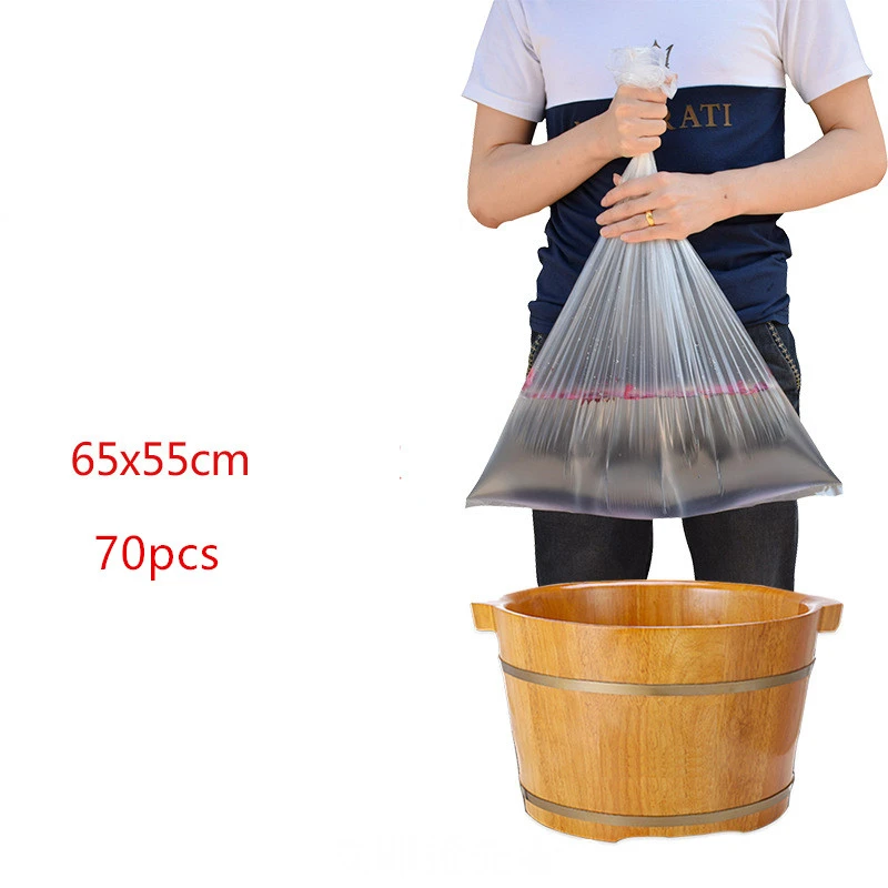 

Sdatter 70pcs Foot Care Tool Disposable Foot Tub Liners Bath Basin Bags For Feet Pedicure Foot Detox SPA Heat Preservation Acces