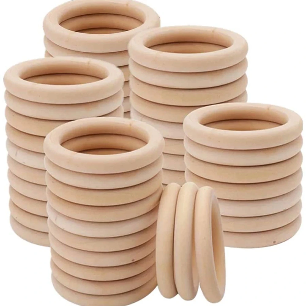 

Unfinished Solid Wooden Rings 25-100mm Natural Wood Rings for Macrame DIY Crafts Wood Hoops Ornaments Connectors Jewelry Making