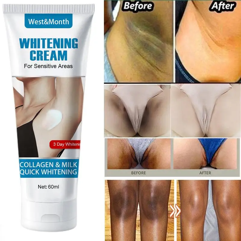 

5PCS Whitening Body Cream Brighten Skin Tone Lighten Melanin Sensitive Parts Whole Body Delicate Concealer Lotion 60ml