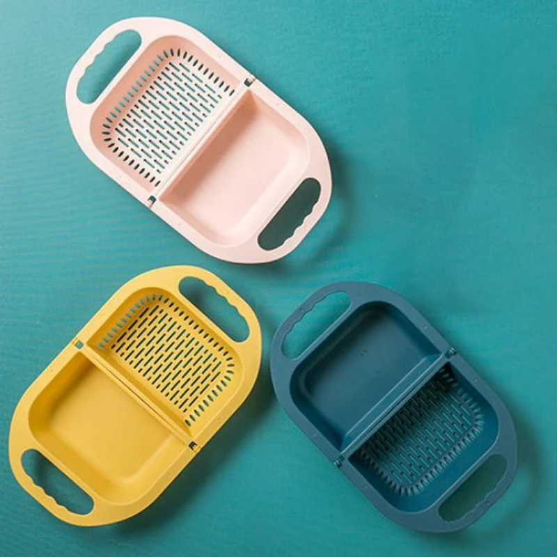 

Household Vegetable Washing Basket Foldable Drain Basket Kitchen Fruit