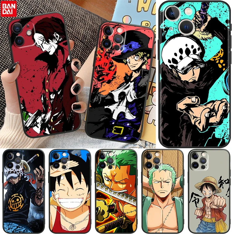 

Hot Anime One Piece Cartoon For Apple iPhone 13 12 11 Pro Max Mini XS Max X XR 6 7 8 Plus 5S 2020 Soft Silicone Black Phone Case