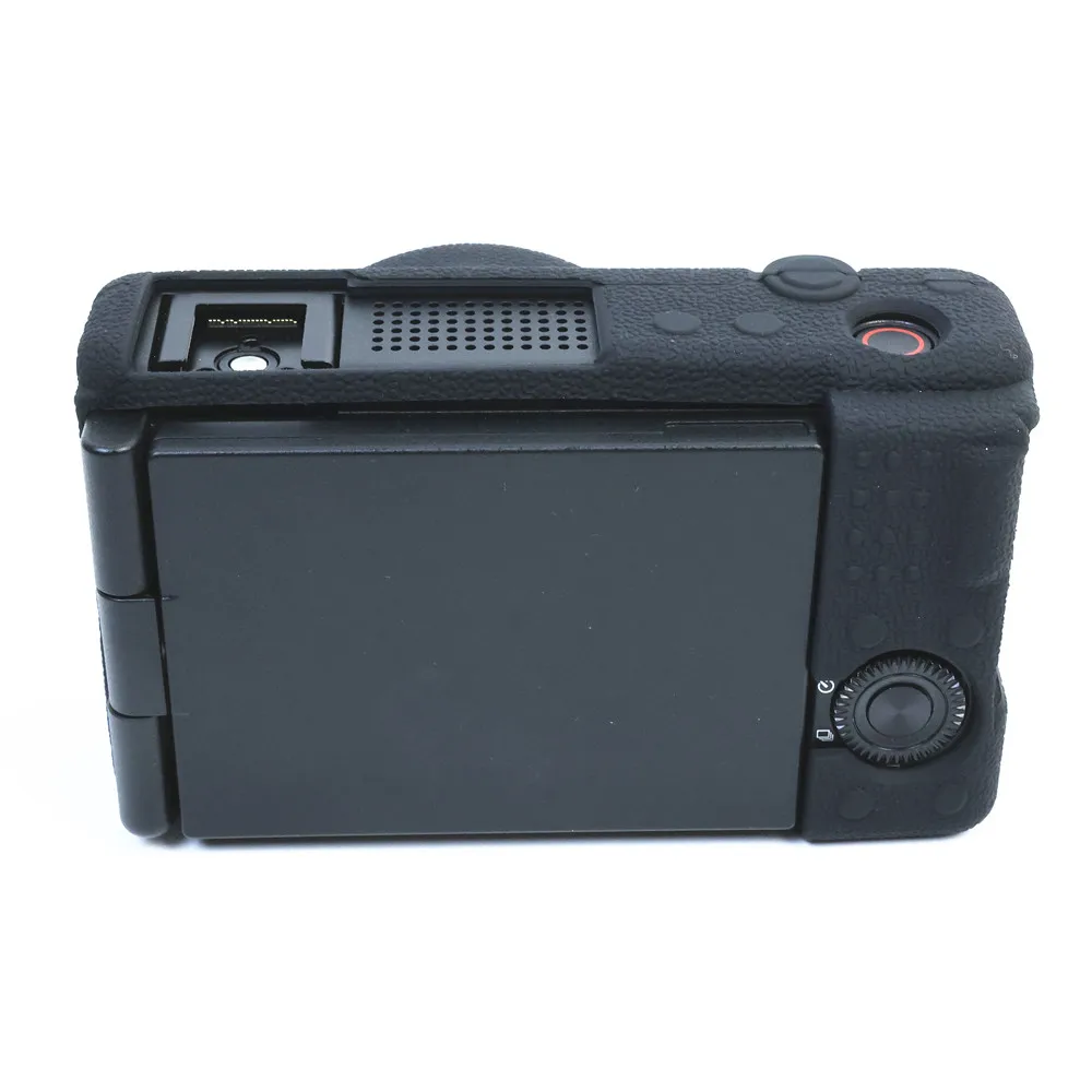 Фото Мягкий силиконовый защитный чехол для цифровой камеры Sony ZV-1 II ZV1M2 с защитой от падений, портативная сумка для хранения + 2 заглушки для горячего башмака №1