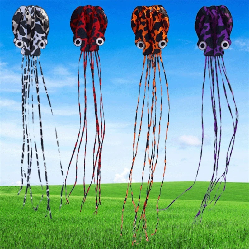 

3D Kite Yard Play Toy Giant Octopus Kite Brain Training Flying Toy Supplies Portable Bright Color Yard Game Gift